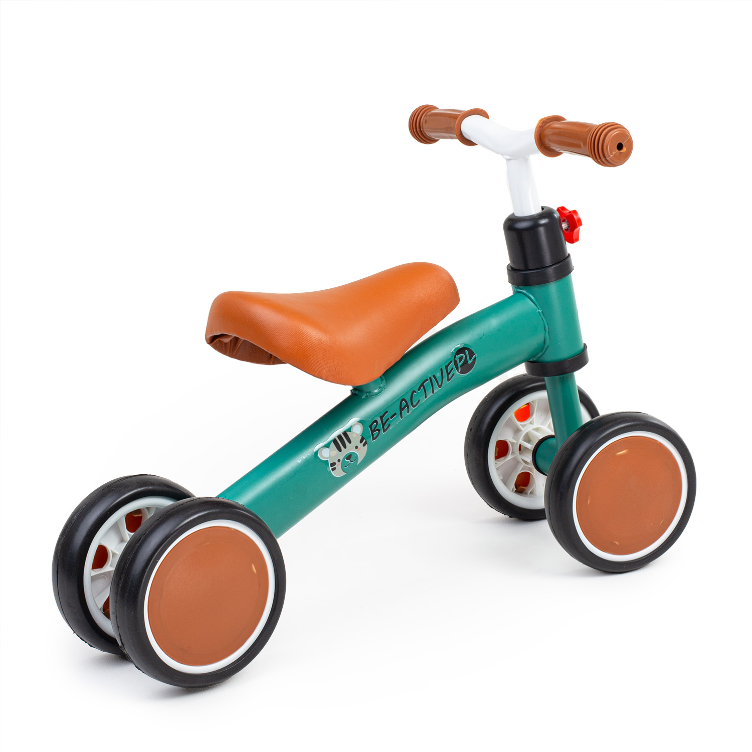 Rowerek biegowy dla dzieci zielony 4-kołowy jeździk na pierwsze urodziny