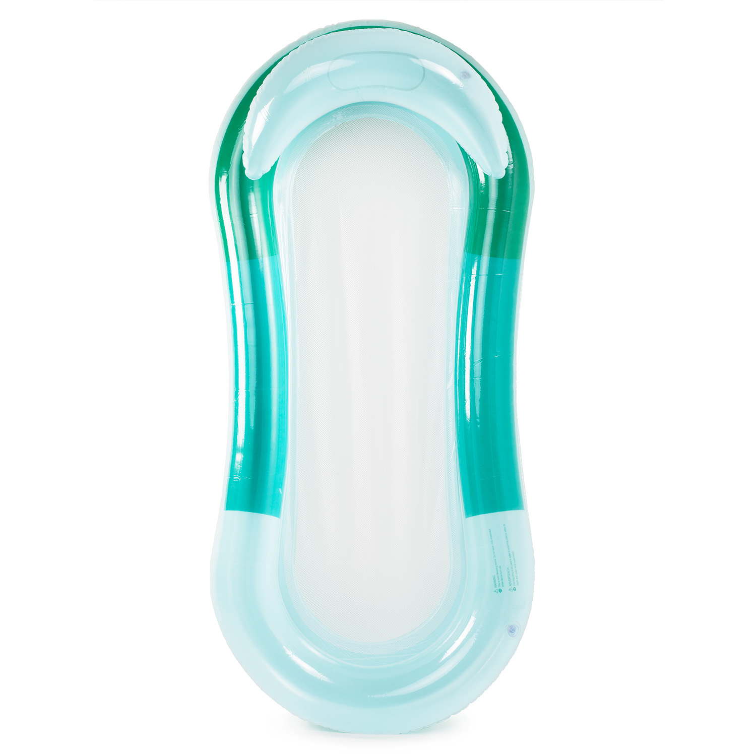 Materac dmuchany do pływania plażowy z oparciem dno z siatki zielony