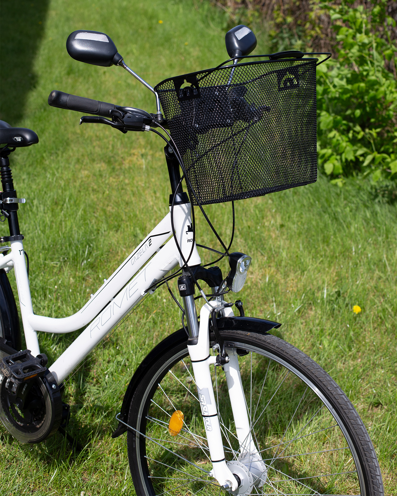 Kosz na rower metalowy na kierownicę duży przedni koszyk