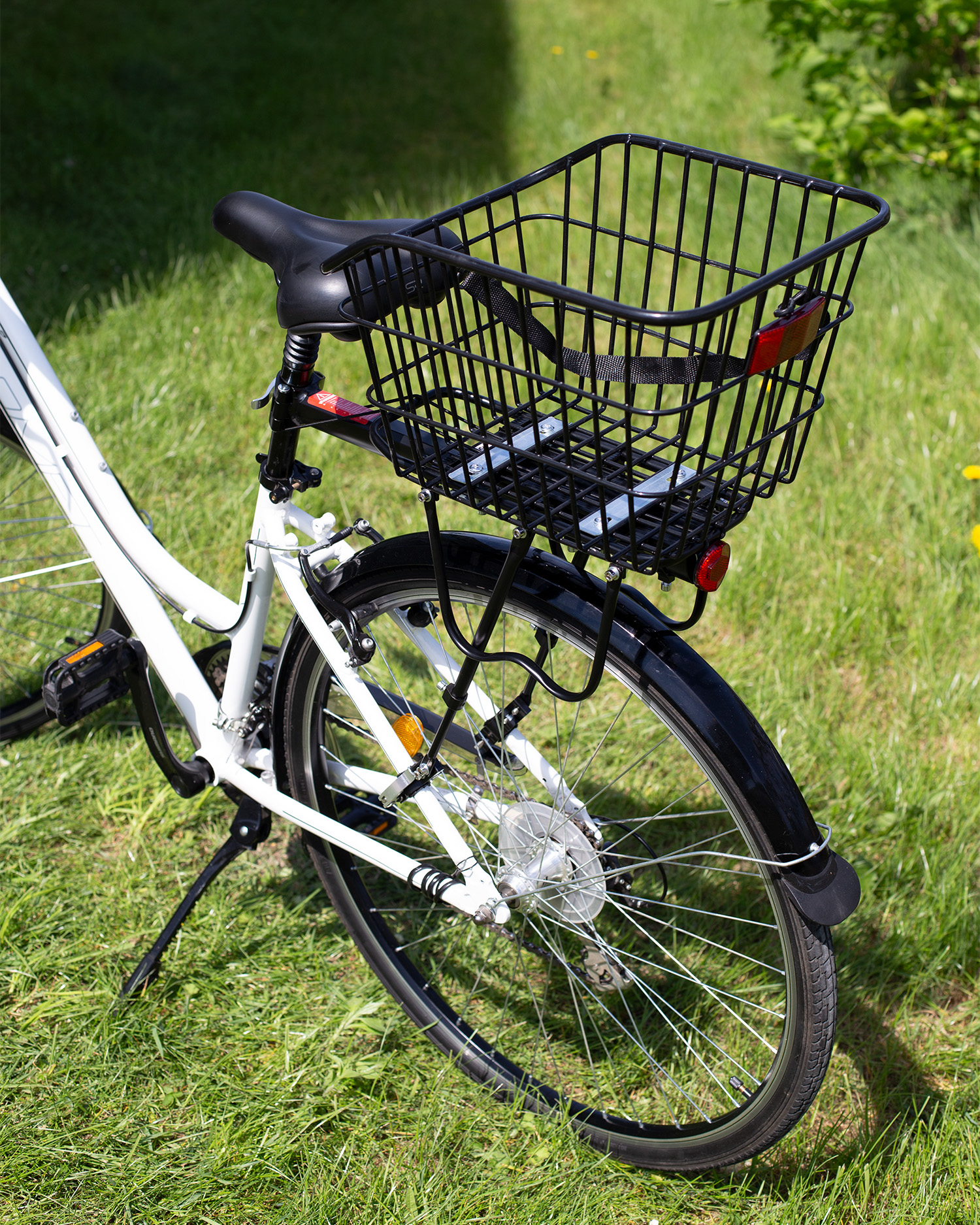 Kosz rowerowy tylny na bagażnik na zakupy metalowy duży