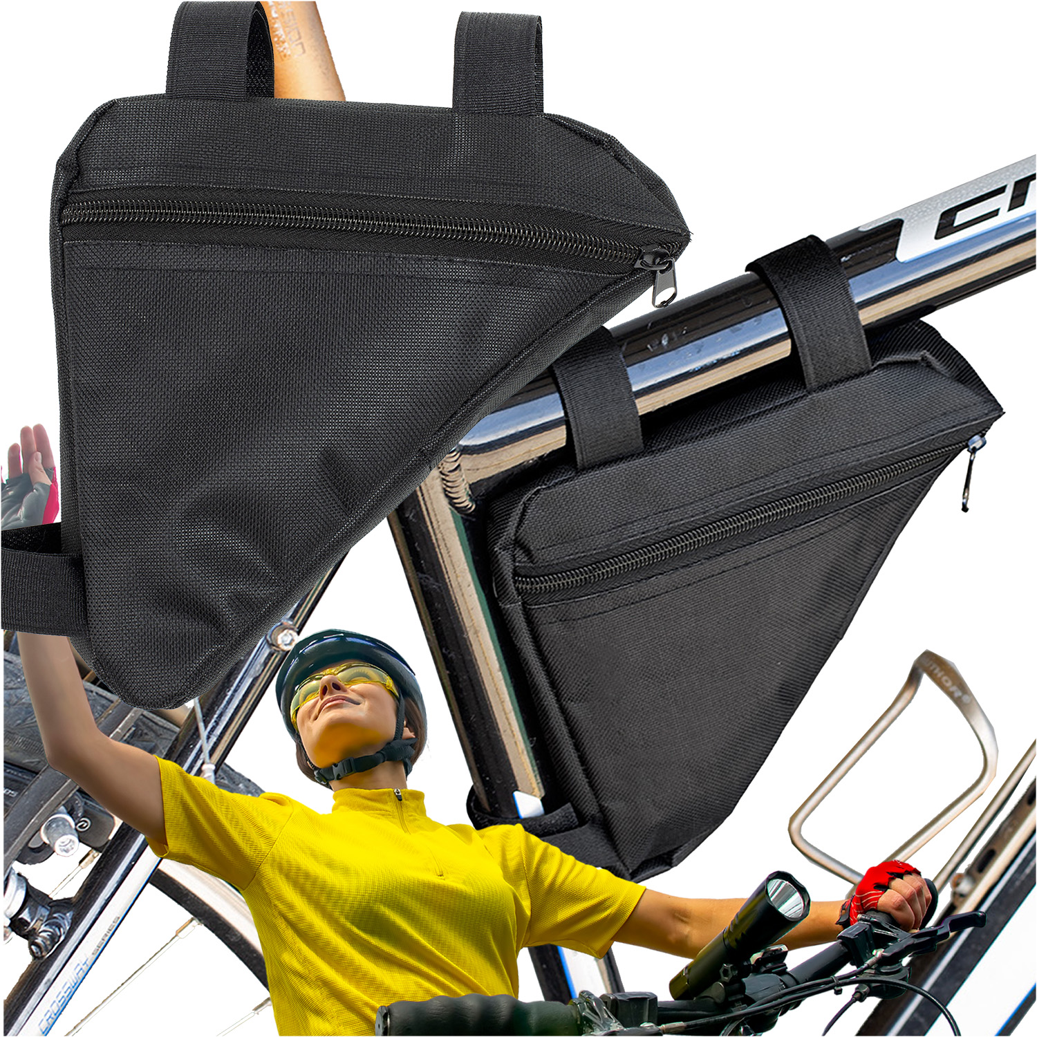 Sakwa rowerowa trójkątna saszetka na rower wodoodporna torba pod ramę