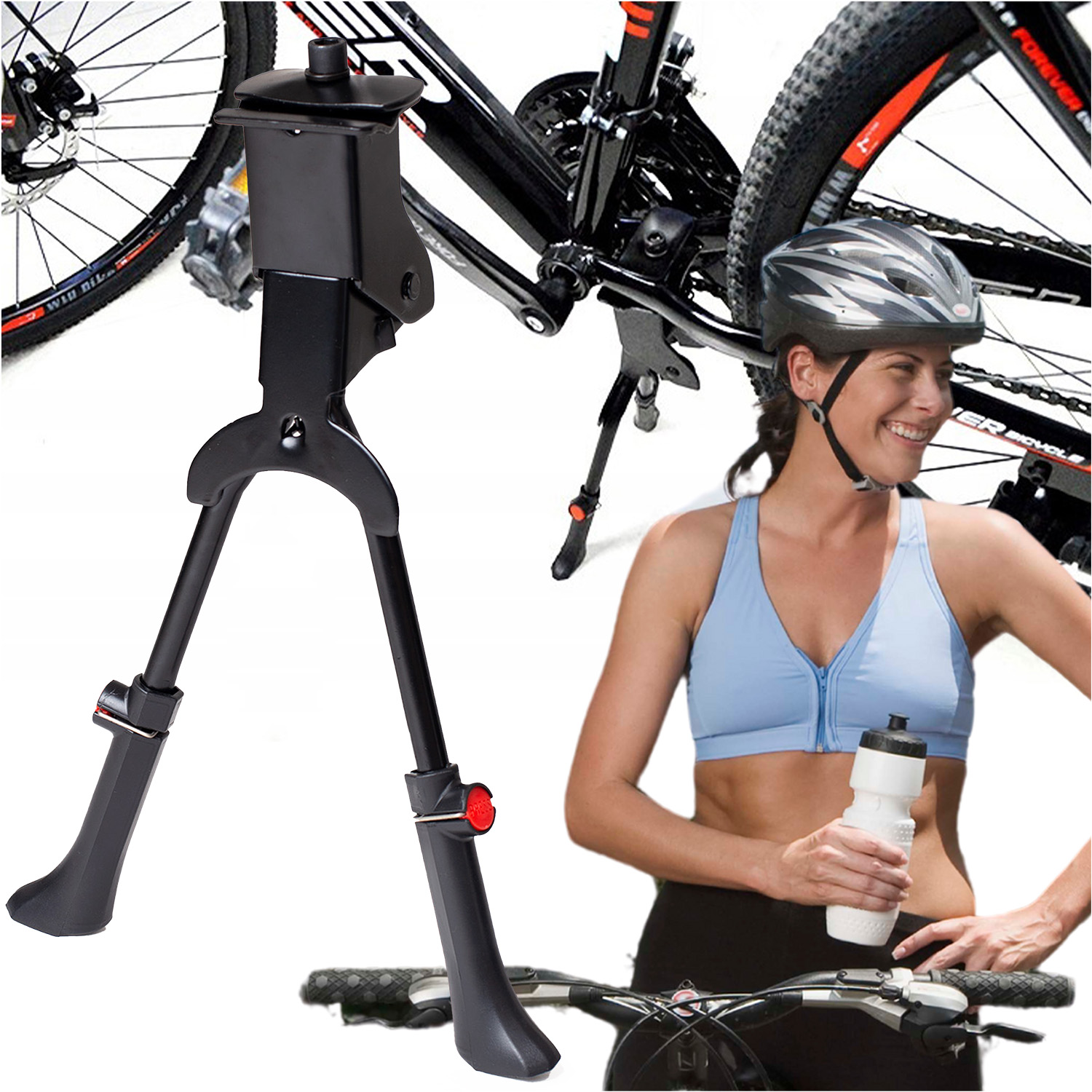 Stopka rowerowa podwójna centralna nóżka do roweru regulowana