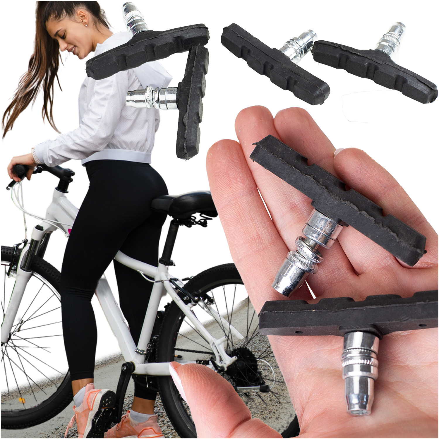 Klocki hamulcowe rowerowe v-brake komplet 4 sztuki do roweru uniwersalne