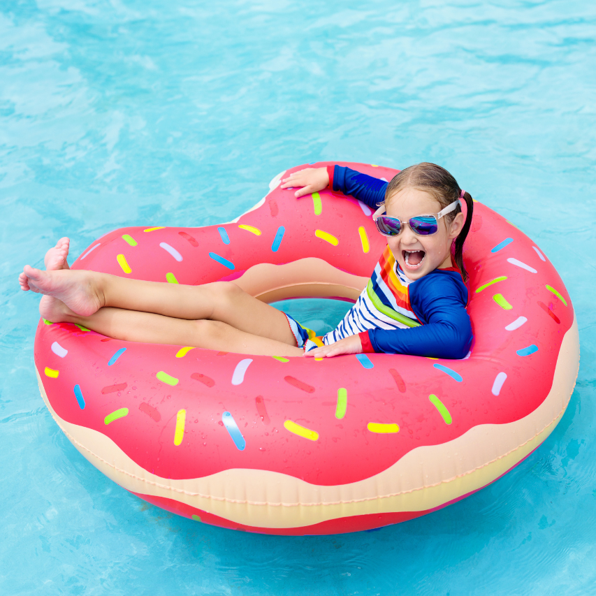 Duże koło dmuchane donut różowy 120cm materac do wody pływania na basen xxl