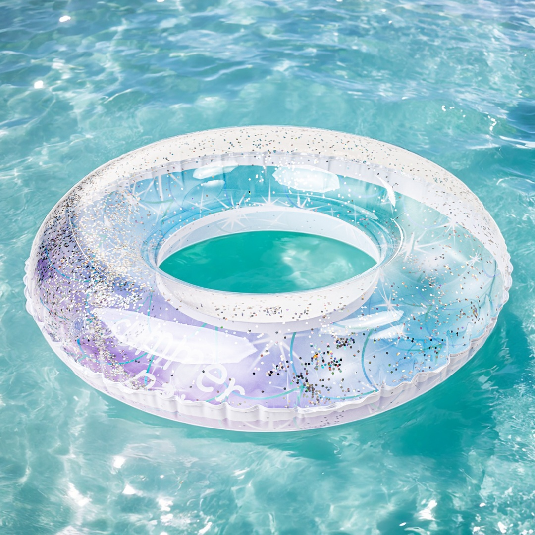 Koło dmuchane do pływania gwiazdy z brokatem 80cm materac nad wodę basen dla dzieci