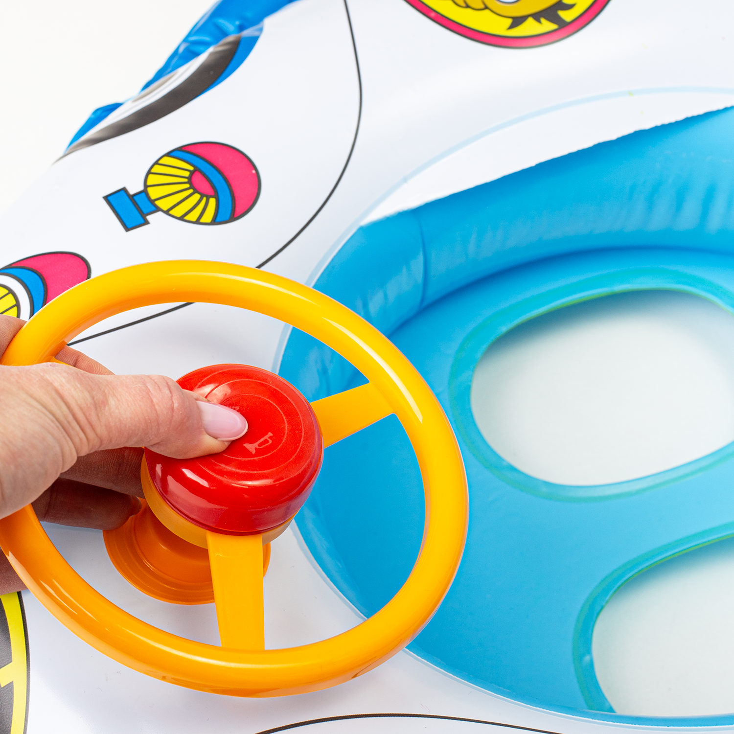 Dmuchany samolot pontonik z siedziskiem koło do pływania dla dzieci nad wodę