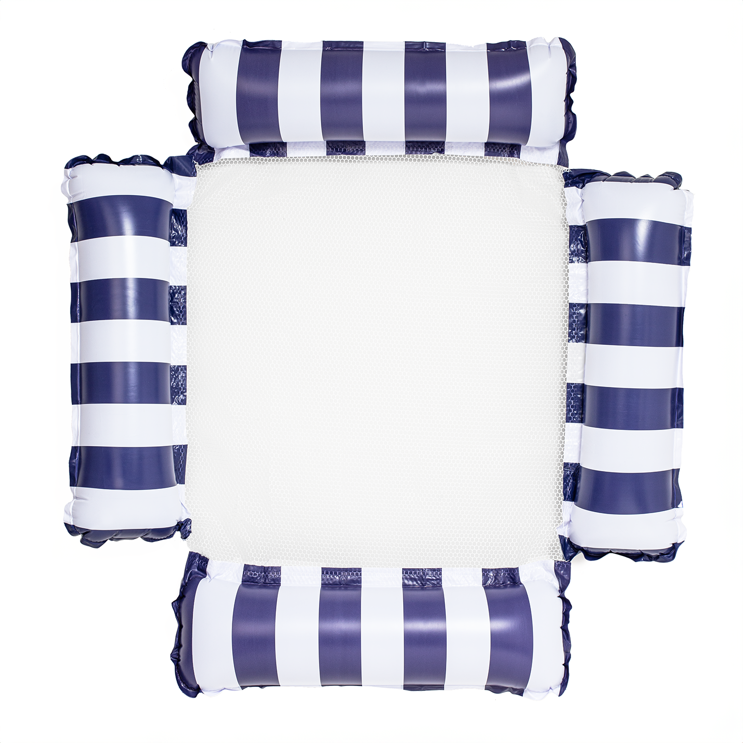 Materac dmuchany do pływania plażowy z siatką granatowy