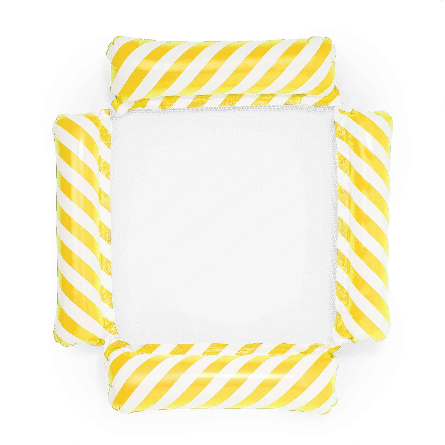 Materac dmuchany do pływania plażowy z siatką żółty