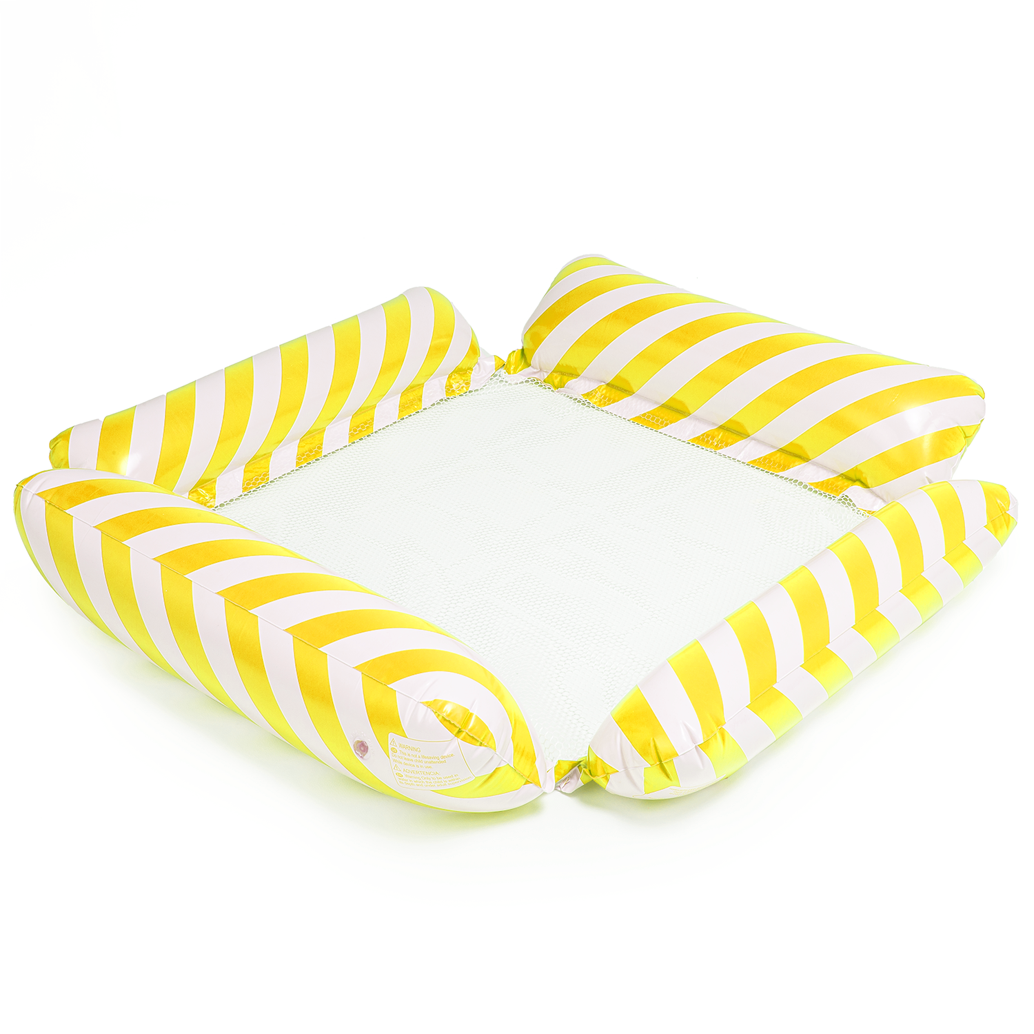 Materac dmuchany do pływania plażowy z siatką żółty