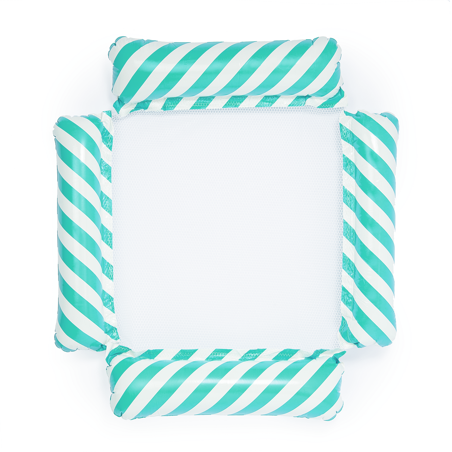 Materac dmuchany do pływania plażowy z siatką niebieski