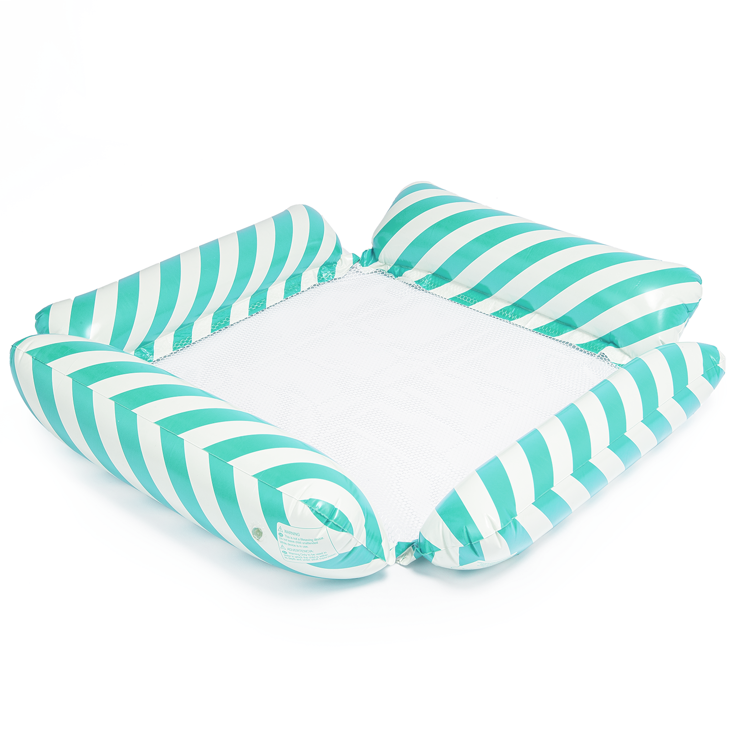 Materac dmuchany do pływania plażowy z siatką niebieski