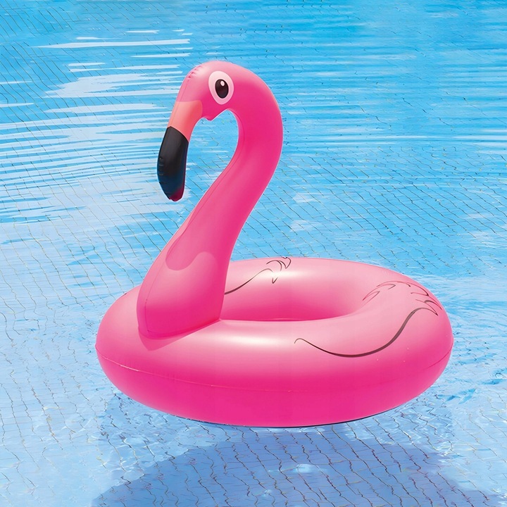 Koło materac do pływania plażowy duży flaming 120cm