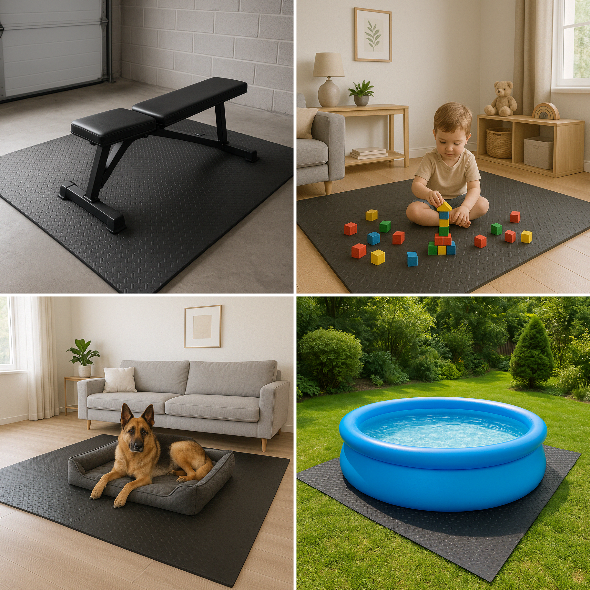 Mata pod sprzęt siłowy ochronna puzzle EVA - 6el.