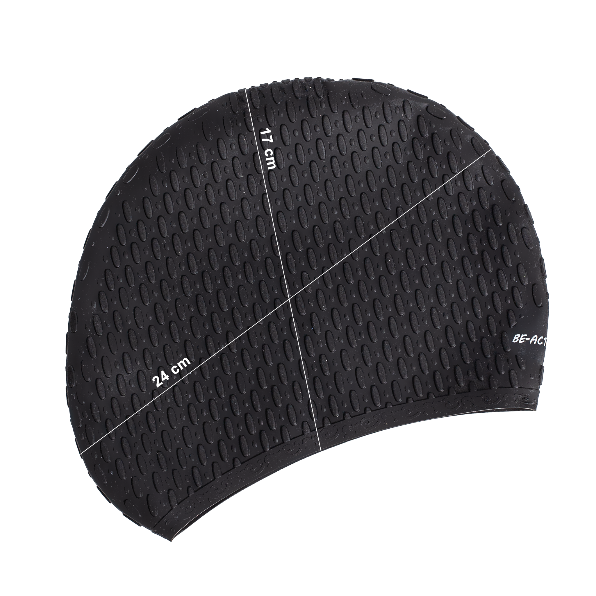 Czepek silikonowy na basen kropla czarny