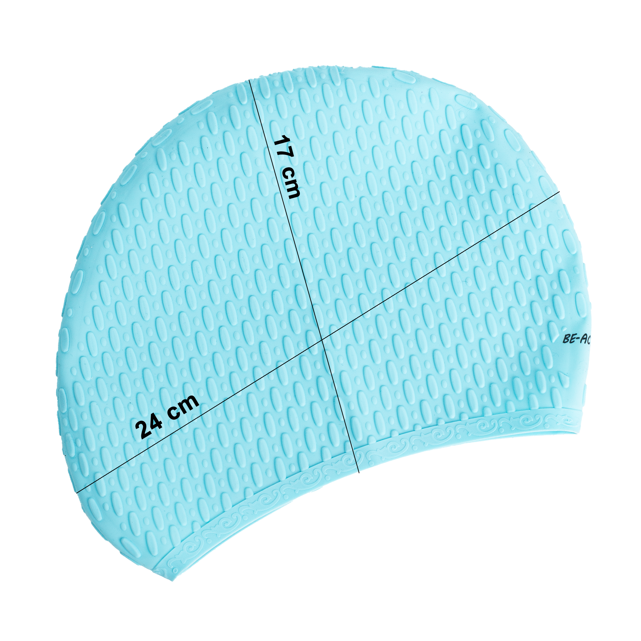 Czepek silikonowy na basen kropla niebieski