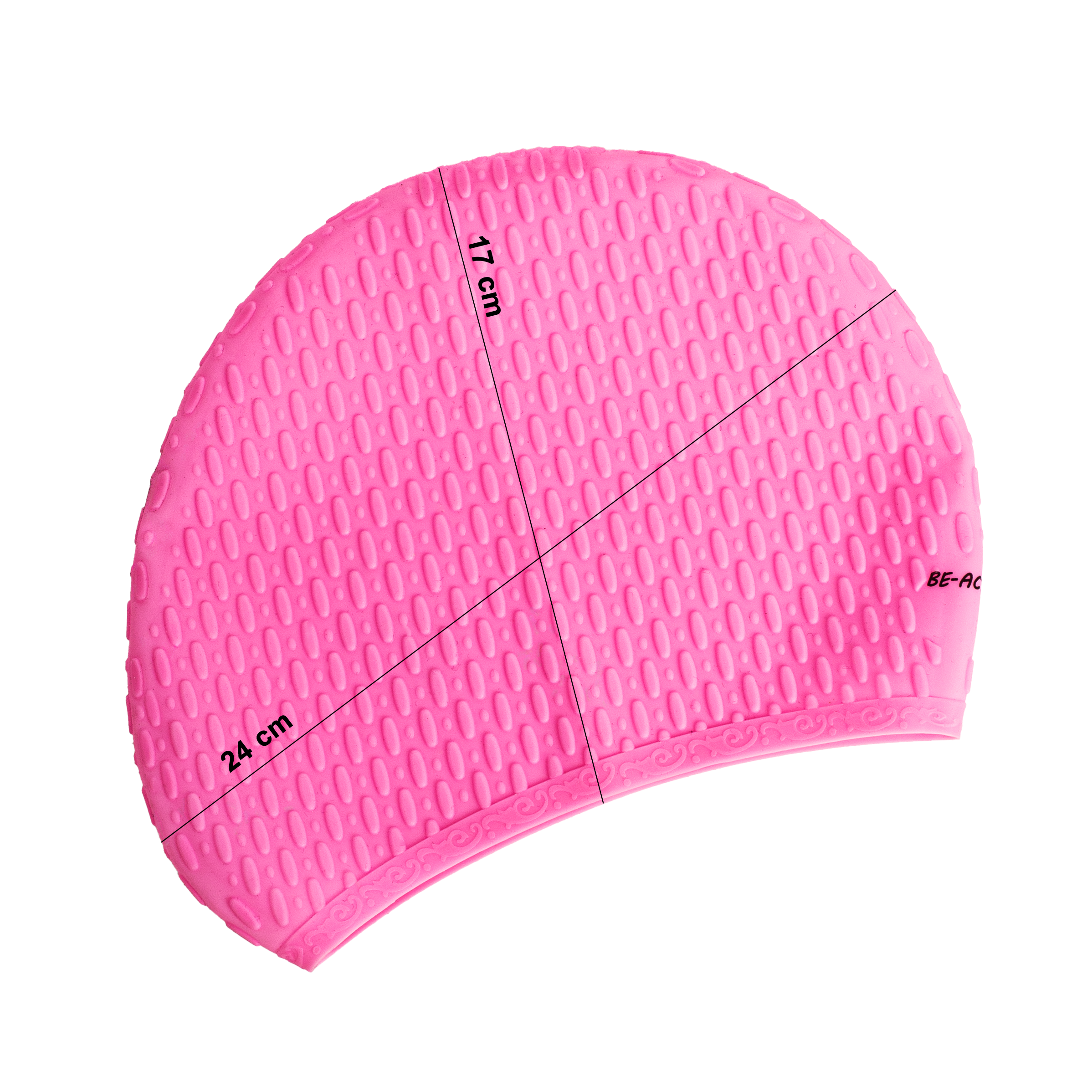 Czepek silikonowy na basen kropla różowy