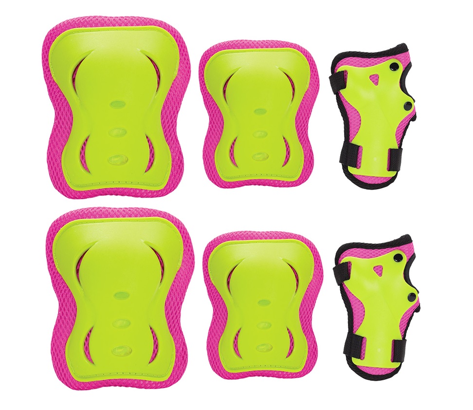 Ochraniacze różowo-limonkowe zestaw H320 Nils Extreme rozmiar M