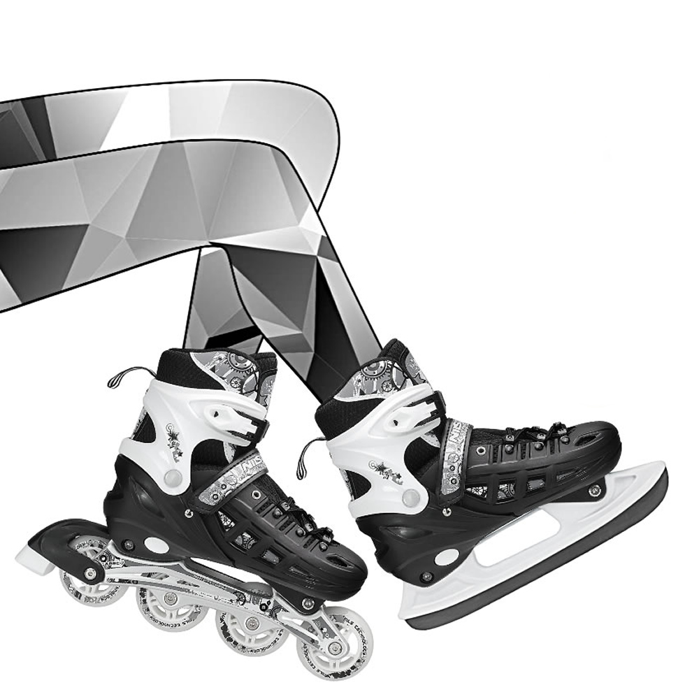 NH10905A łyżwy/rolki/wrotki 4w1 czarne M Nils Extreme