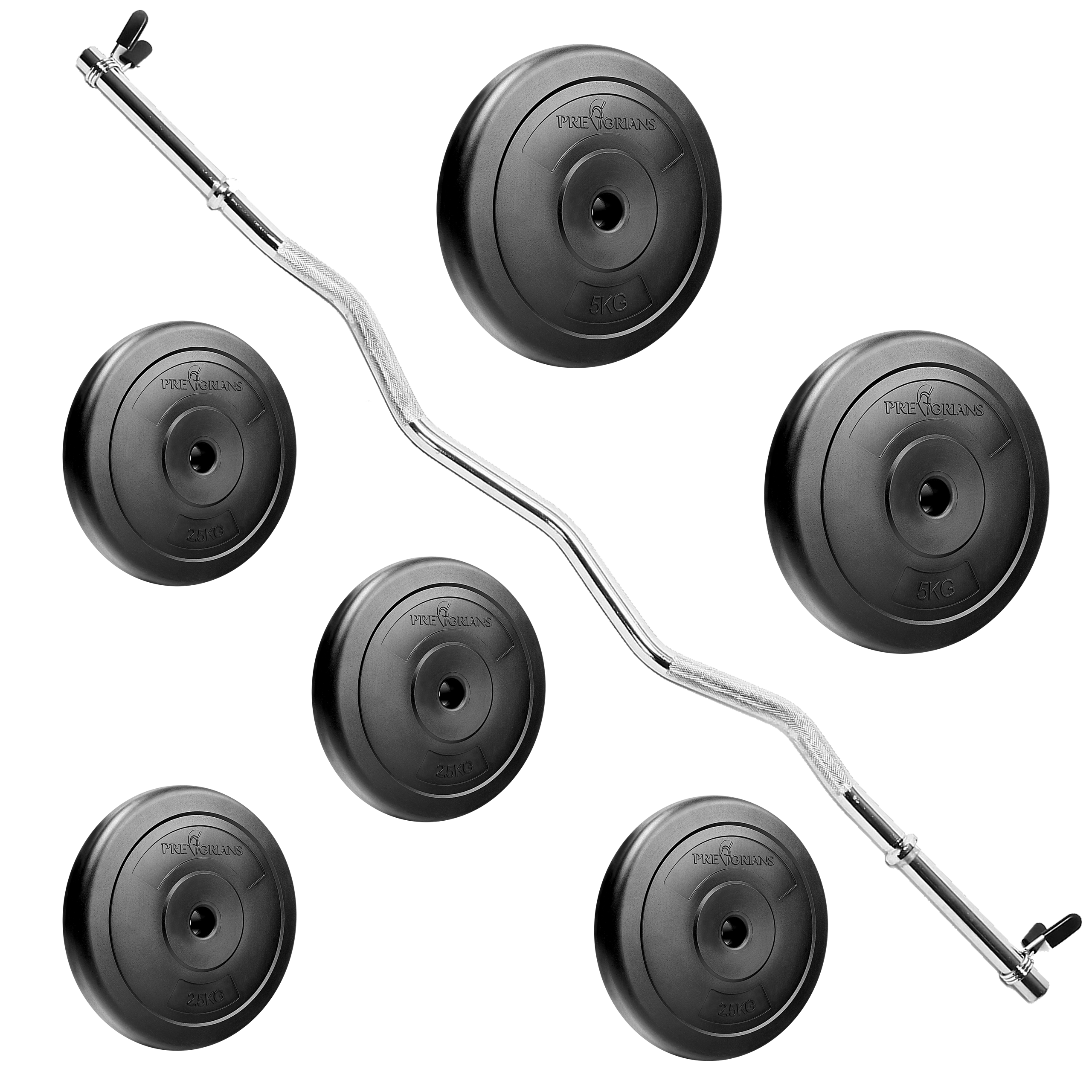 Zestaw do ćwiczeń 25kg z gryfem łamanym 120 cm i nakładem obciążeń