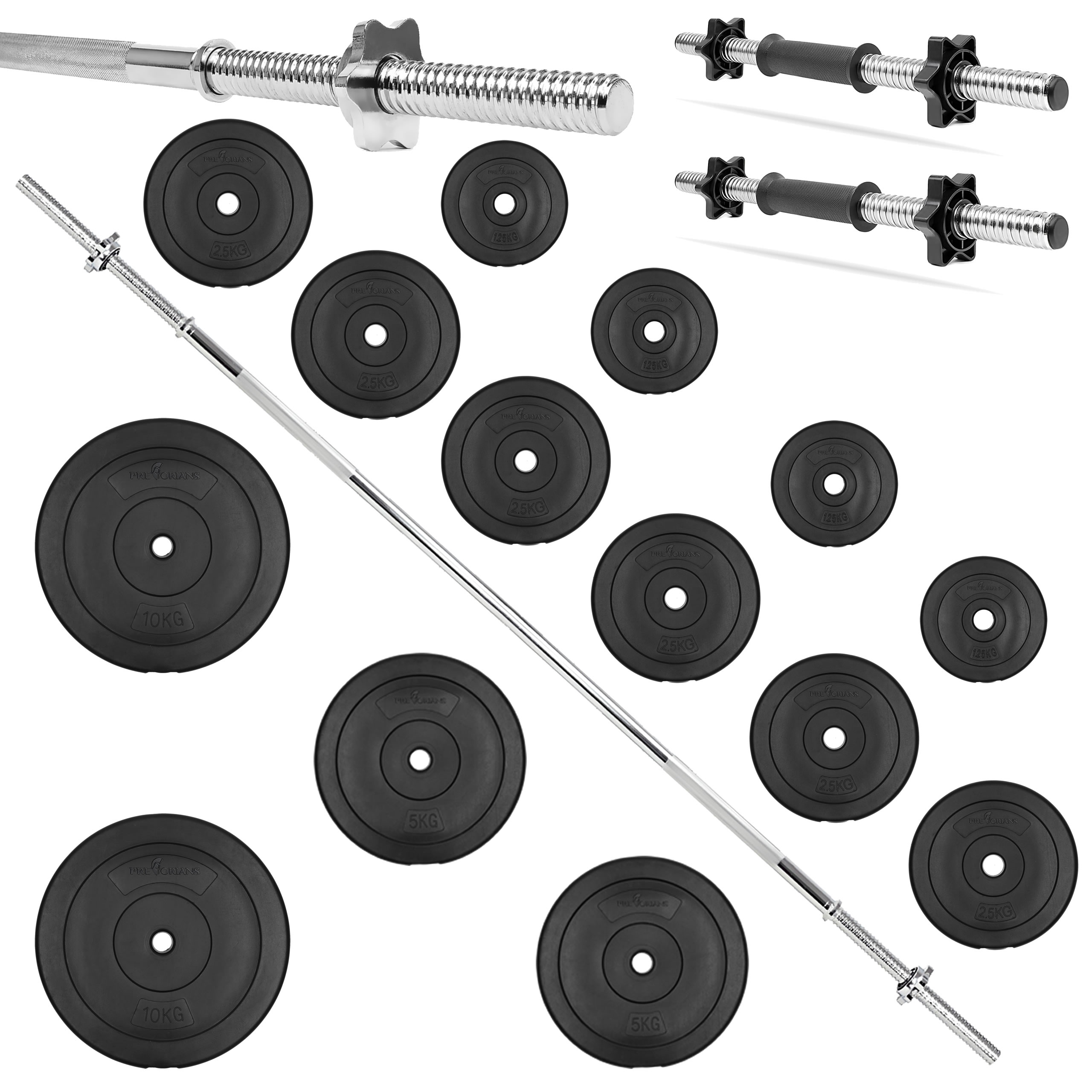 Zestaw do ćwiczeń 60kg - sztanga / gryf 180cm, obciążenie, hantle