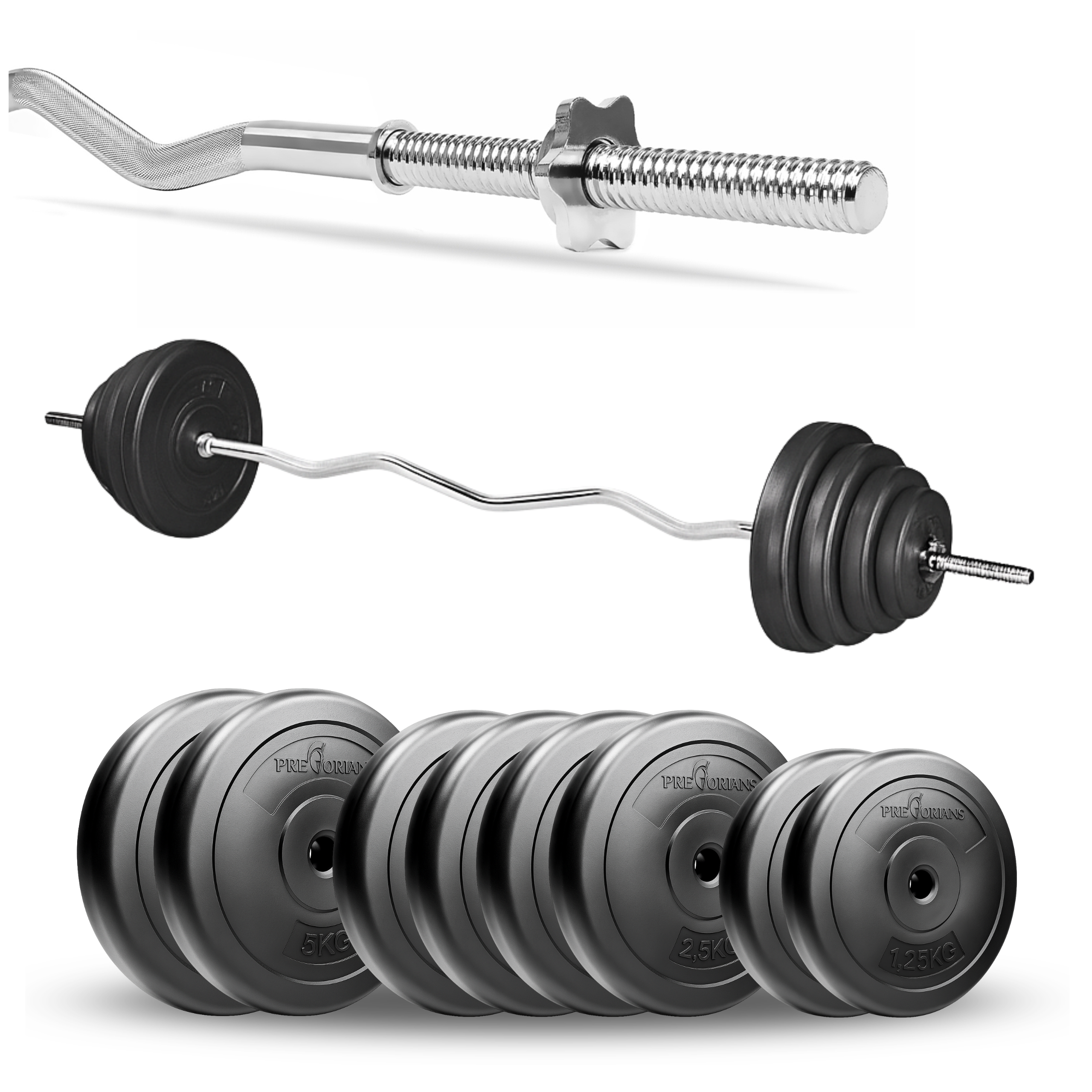 Zestaw do ćwiczeń 27kg - z gryfem łamanym 120 cm i nakładem obciążeń