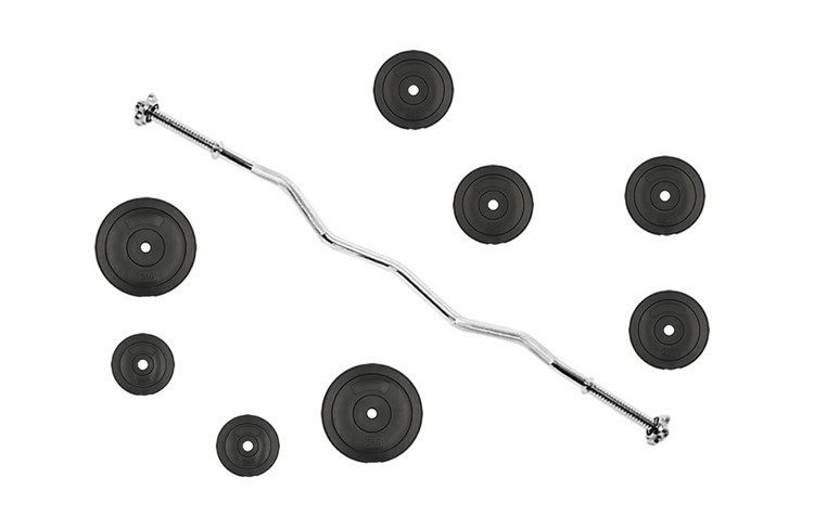 Zestaw do ćwiczeń 27kg - z gryfem łamanym 120 cm i nakładem obciążeń