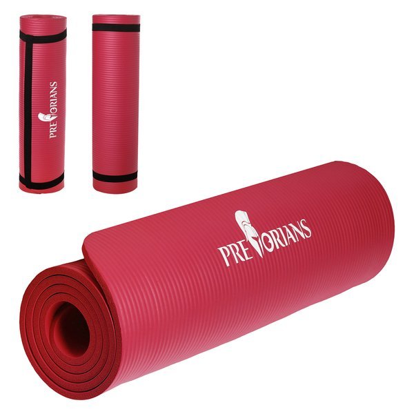 Mata gruba do ćwiczeń (1,5 cm) NBR Pretorians czerwona