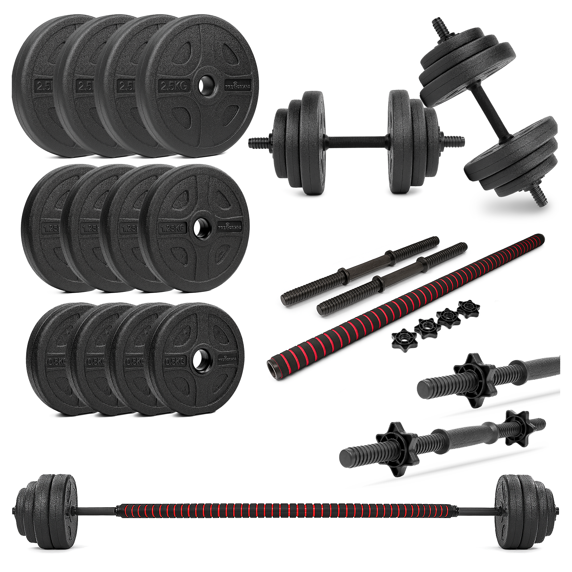 Sztanga 2w1 hantle - zestaw 20 kg Pretorians