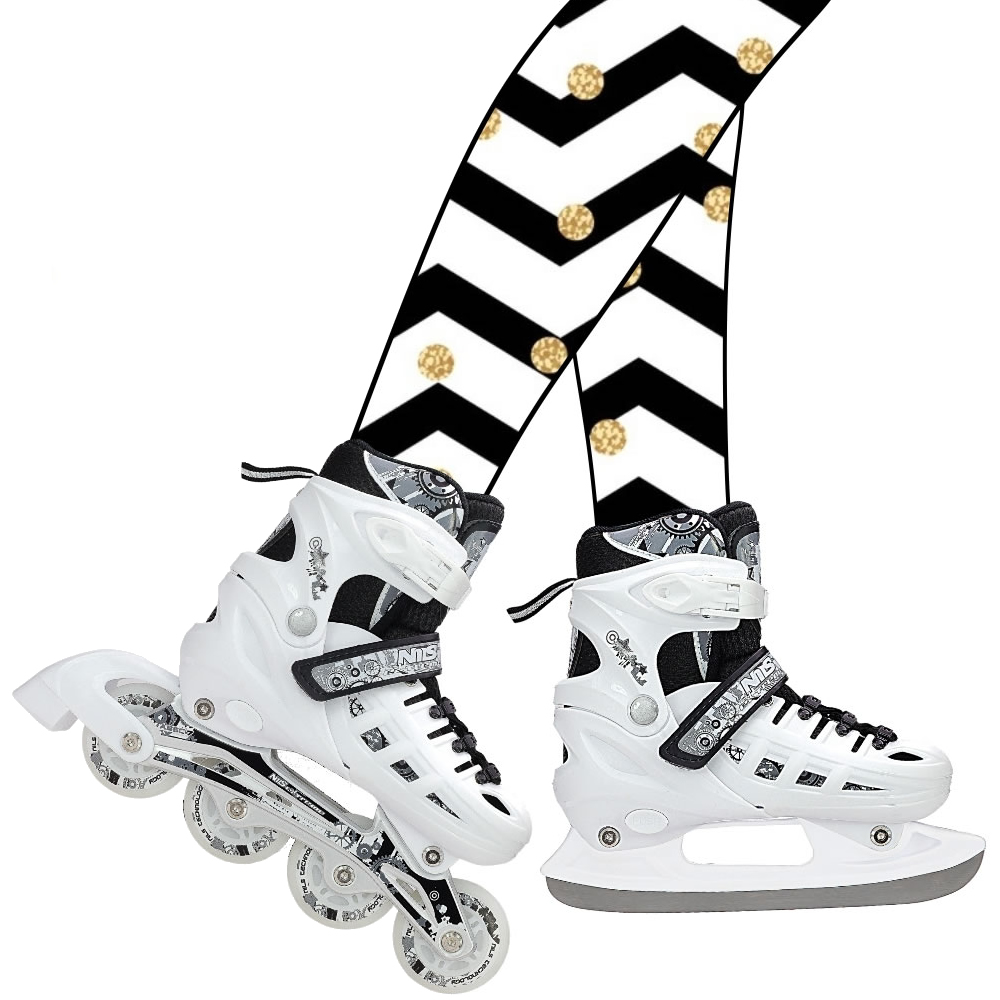 NH10905A łyżwy/rolki/wrotki 4w1 białe L Nils Extreme