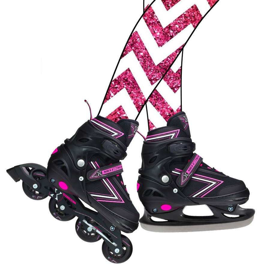 Łyżworolki NH11912 2w1 różowe rozmiar M Nils Extreme