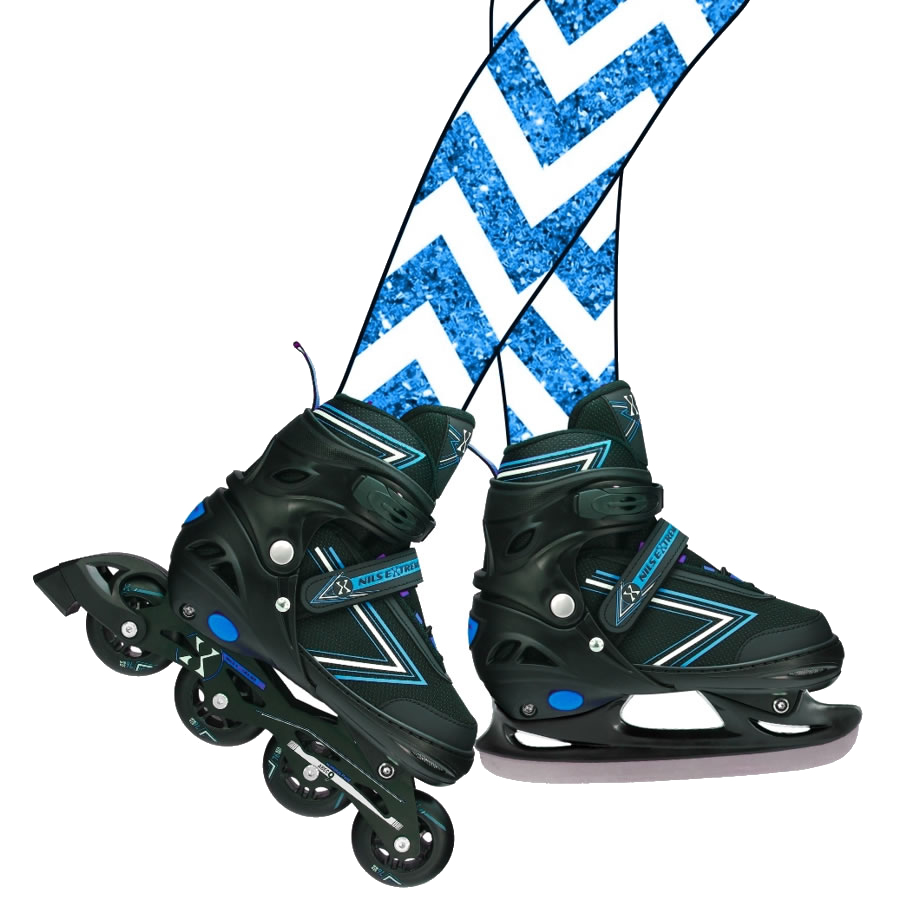 Łyżworolki NH11912 2w1 niebieskie rozmiar M Nils Extreme