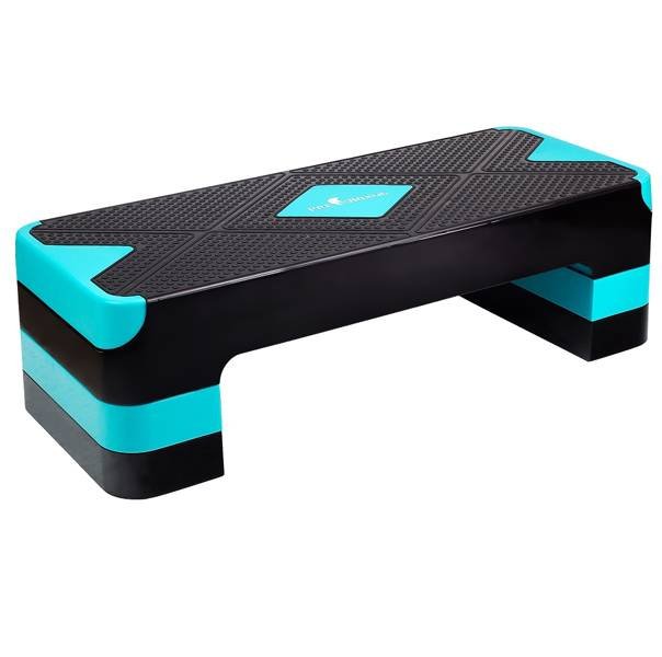 Step do aerobiku 3 stopnie regulowany czarno-turkusowy AC3 Pretorians