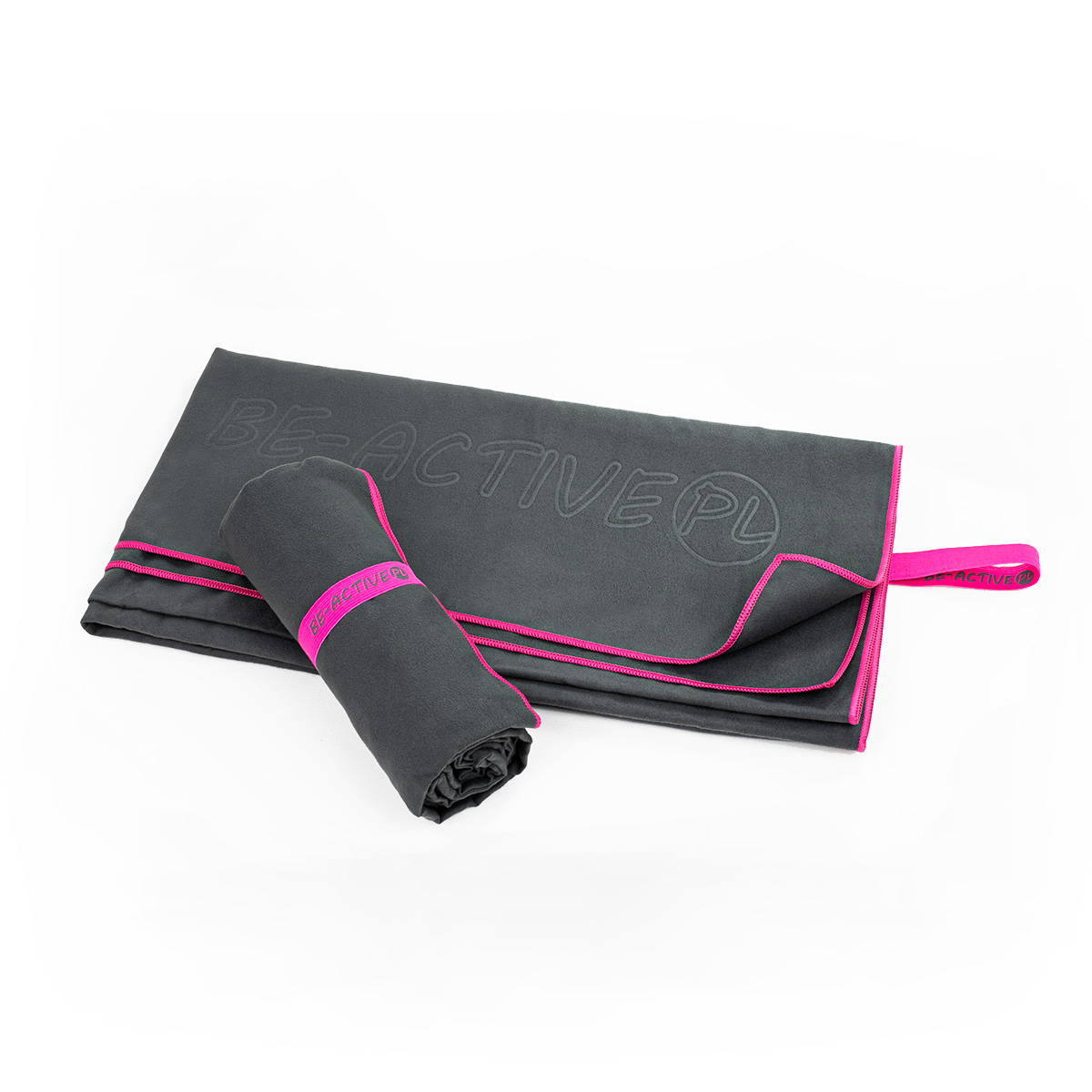 Ręcznik szybkoschnący z mikrofibry 130x80cm szaro-różowy