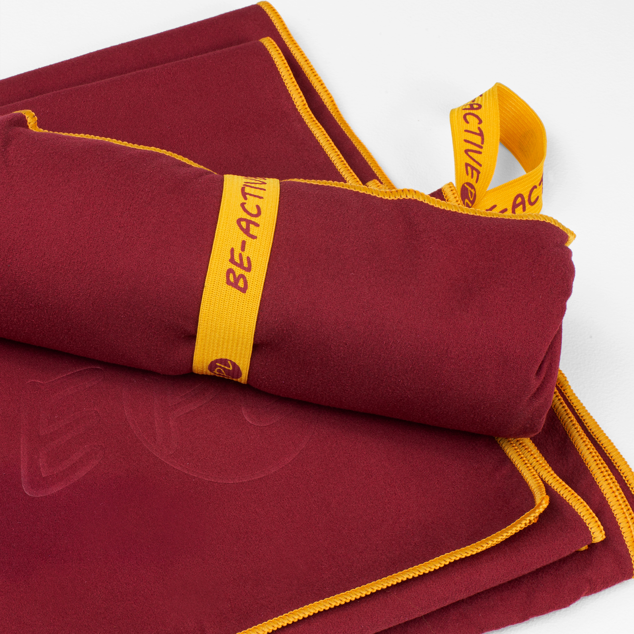 Ręcznik szybkoschnący z mikrofibry 180x100cm bordowo-pomarańczowy