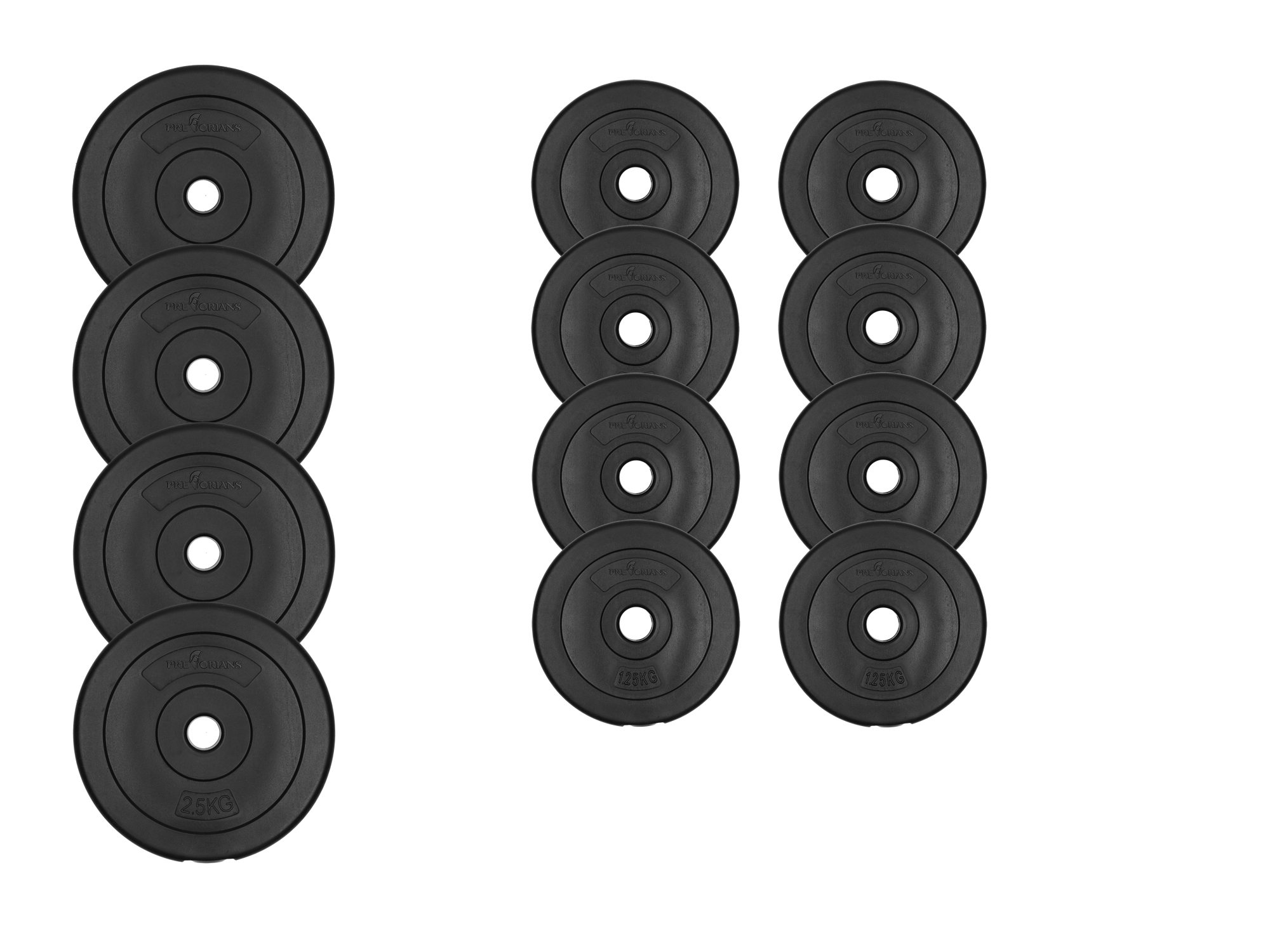 Zestaw hantli 2x10kg, hantle, 12 talerzy czarne