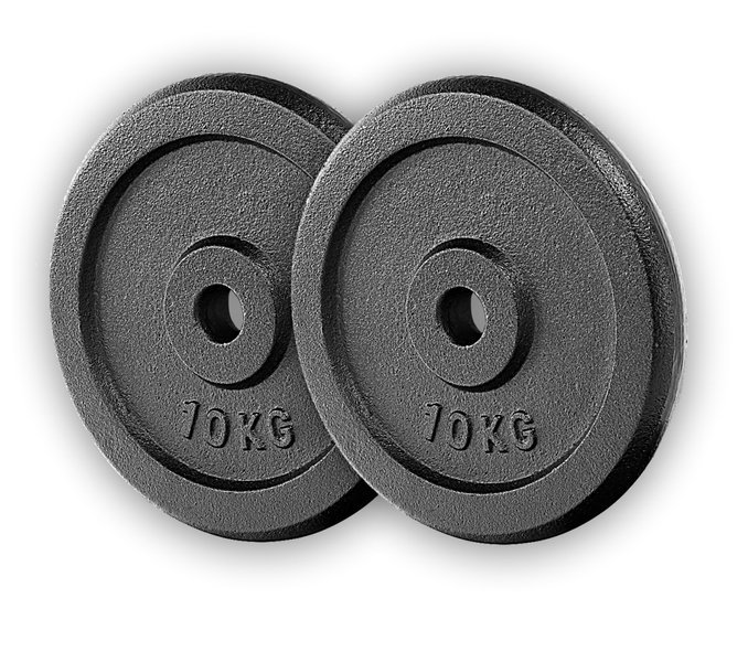 Obciążenie żeliwne 2x10kg krążek talerz otwór 27mm - zestaw 2 x 10kg