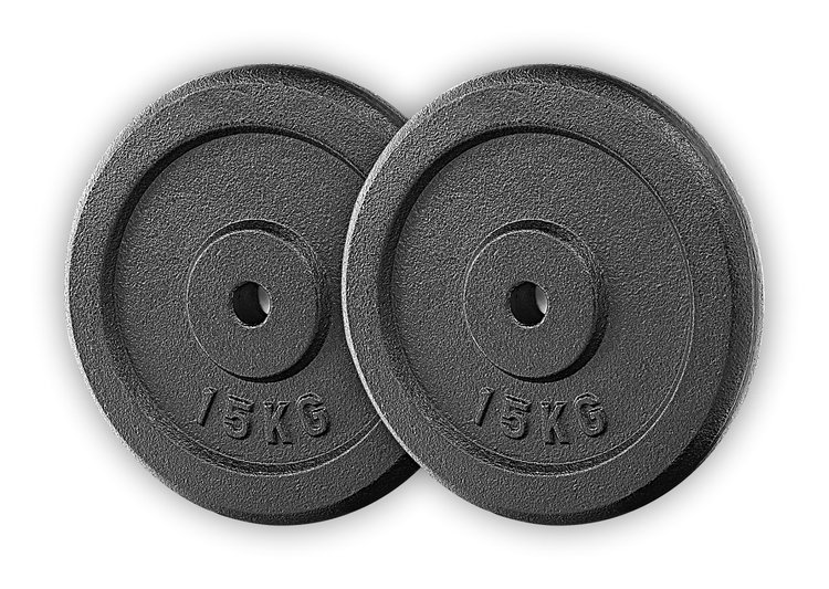 Obciążenie żeliwne 2x15kg krążek talerz otwór 27mm - zestaw 2 x 15kg