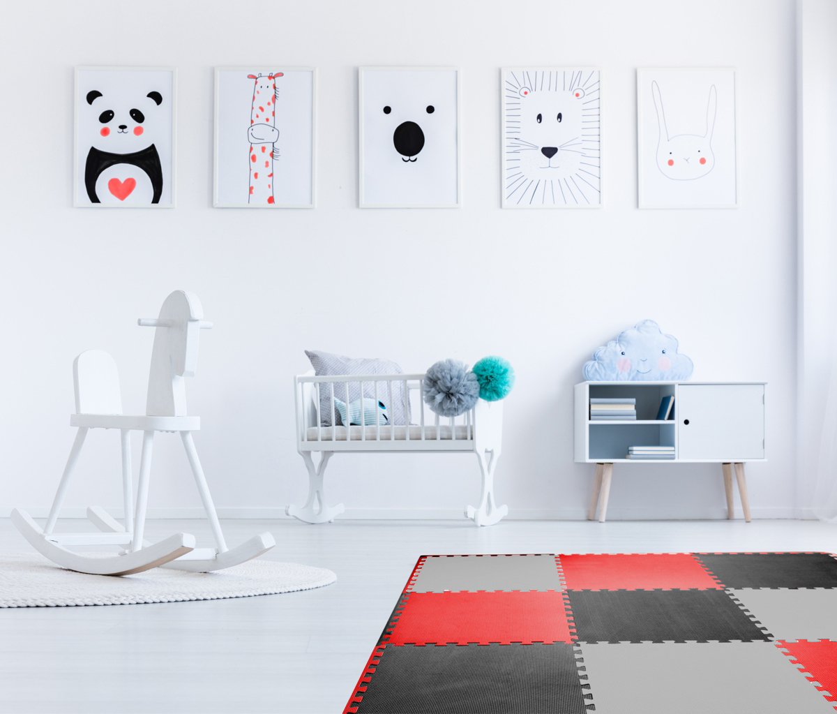 Mata puzzle eva kontrastowa piankowa 180x180cm 9szt Pretorians