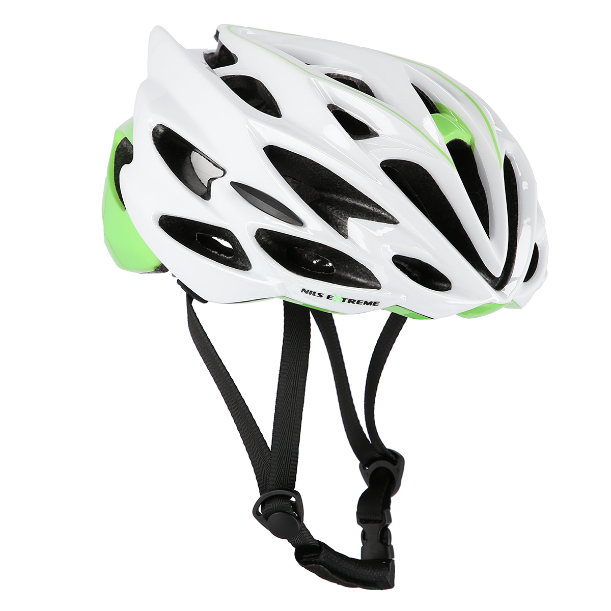 Kask rowerowy biało-zielony rozmiar M Nils Extreme MTW58