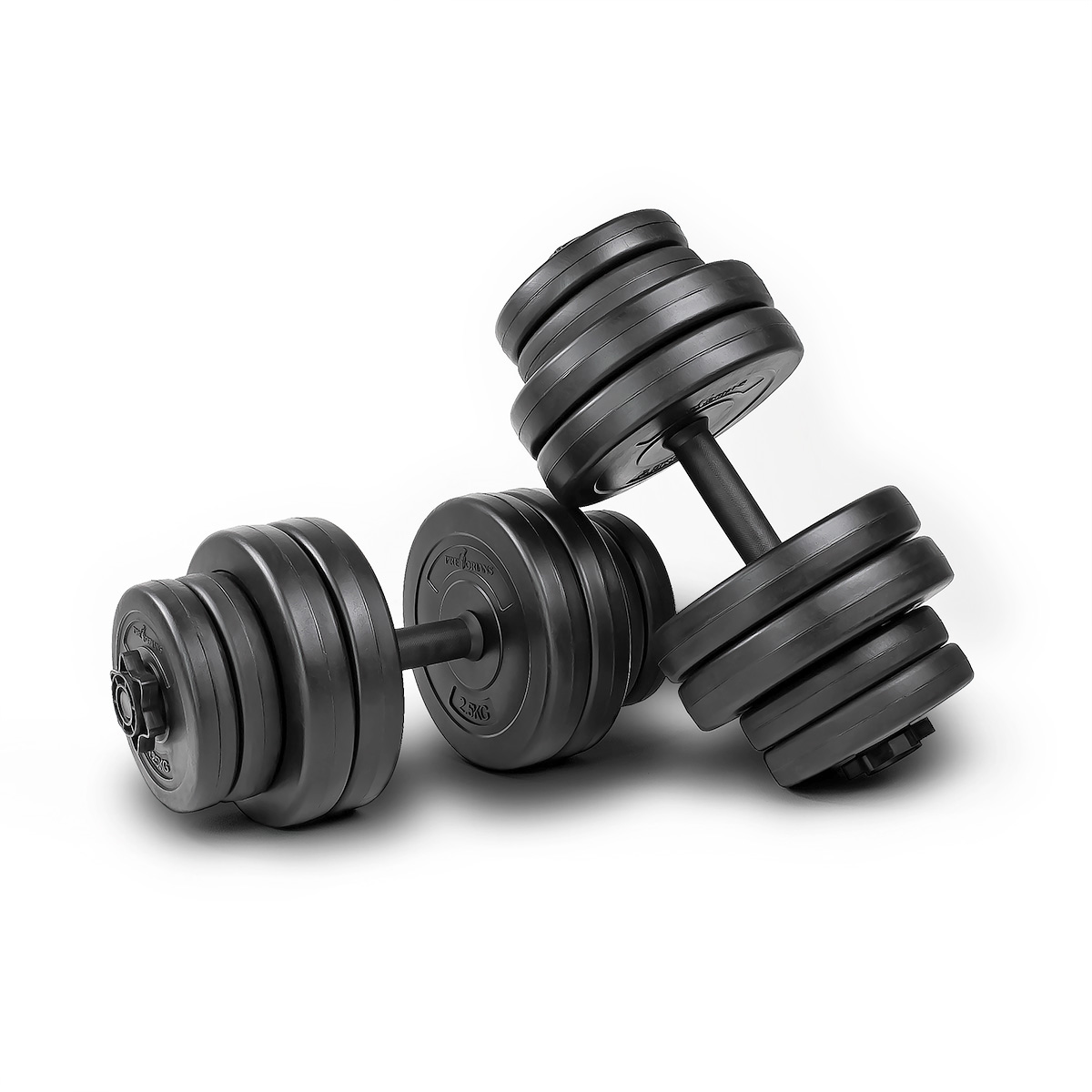 Zestaw hantli 2x15kg hantle 16 talerzy 30 kg srebrne