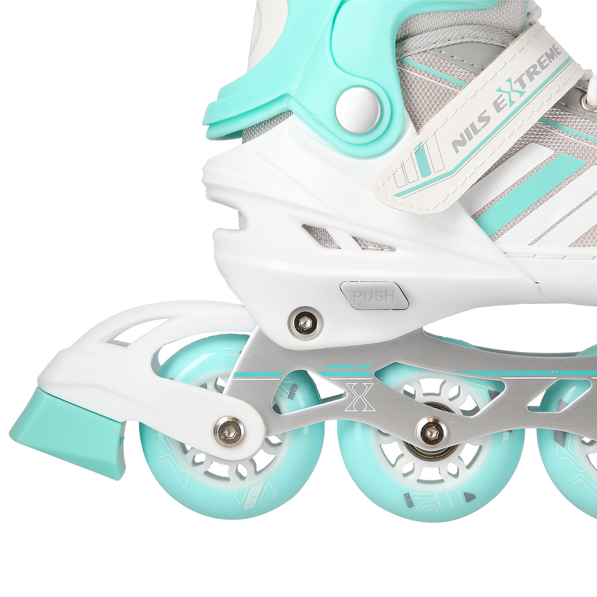 Rolki 2w1 biało-miętowe łyżworolki NH18191 Nils Extreme S