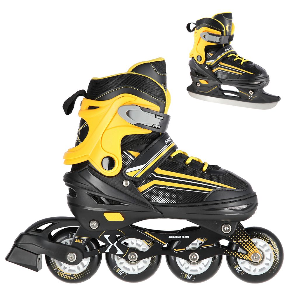 Łyżworolki NH18190 2w1 czarno-pomarańczowe rozmiar L