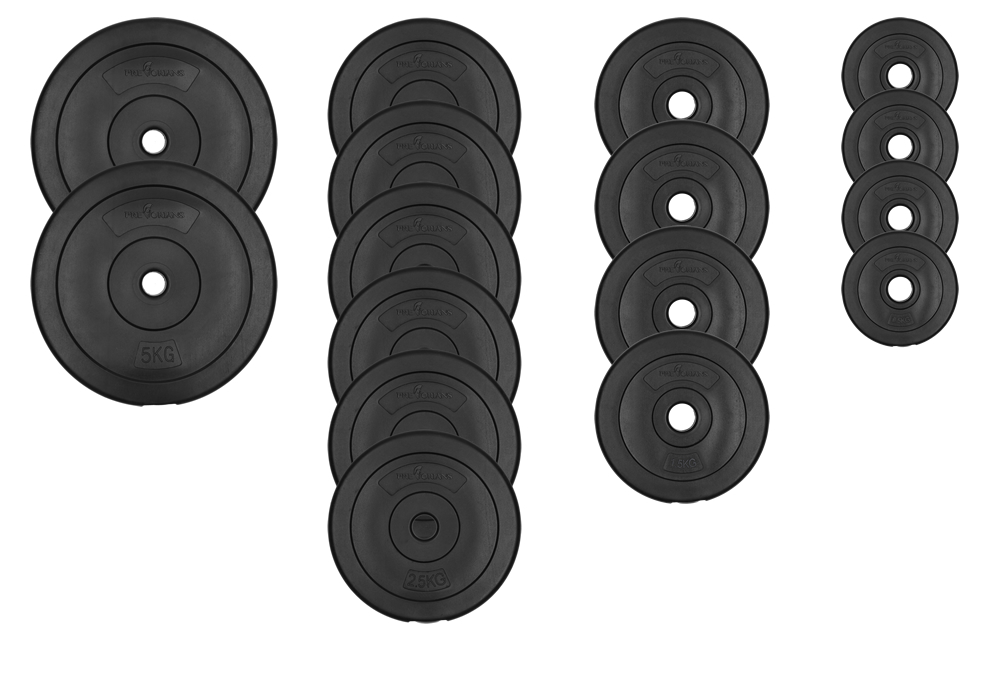 Zestaw do ćwiczeń 42kg - ze sztangą / gryfem prostym 180 cm, nakładem obciążeń i hantlami