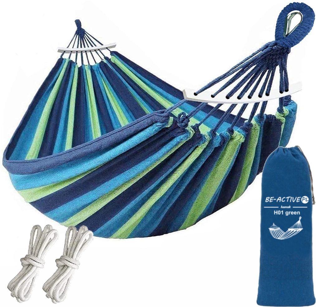 Hamak, huśtawka zielona 260x150cm H01 Be-Active.pl