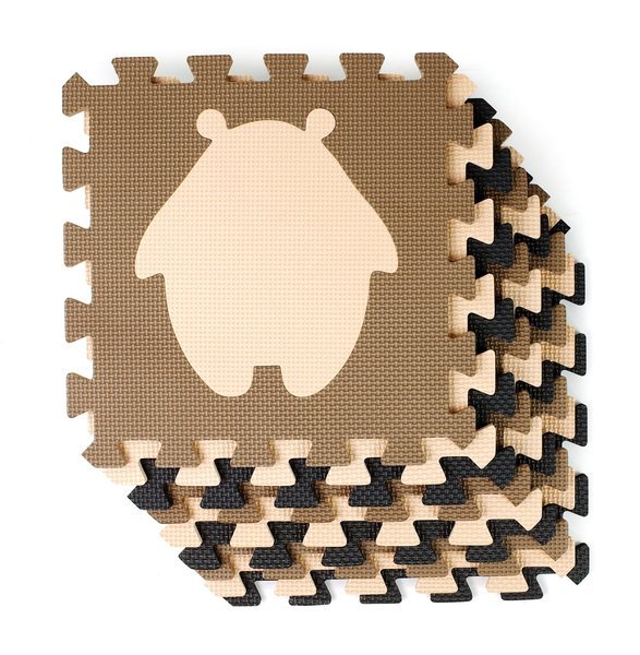 ML mata puzzle czarno - beżowo - brązowa