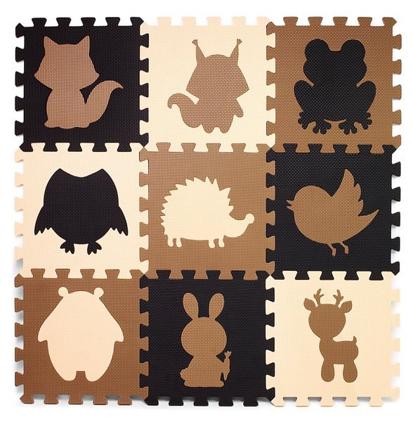 ML mata puzzle czarno - beżowo - brązowa