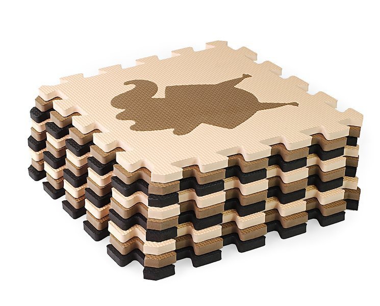 ML mata puzzle czarno - beżowo - brązowa