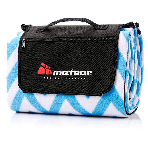 Koc piknikowy niebieskie zygzaki 180x200cm 77057 Meteor