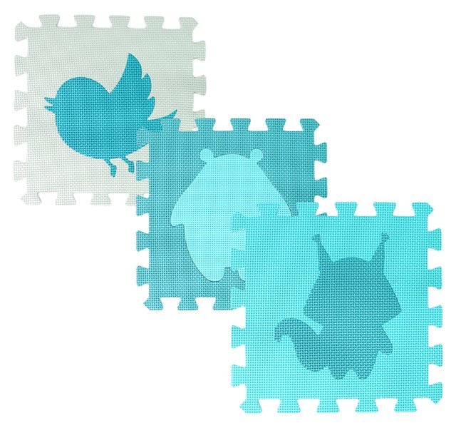 Mata puzzle piankowe edukacyjne dla dzieci 86x86 turkusowo szara