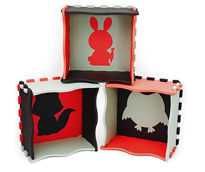 Mata piankowa edukacyjna puzzle dla dzieci 114x114 gruba czerwona